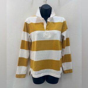 J. Crew Mustard and White Striped Top